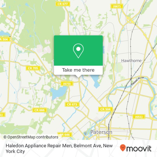 Haledon Appliance Repair Men, Belmont Ave map
