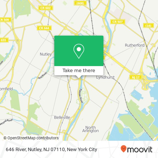Mapa de 646 River, Nutley, NJ 07110
