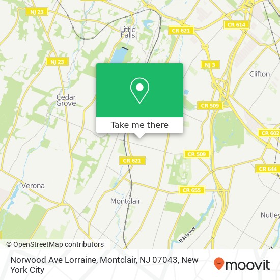 Mapa de Norwood Ave Lorraine, Montclair, NJ 07043