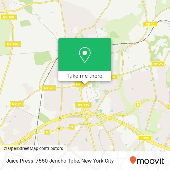 Mapa de Juice Press, 7550 Jericho Tpke