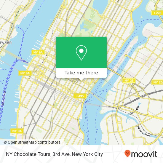 NY Chocolate Tours, 3rd Ave map