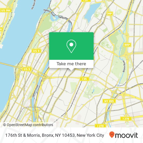 Mapa de 176th St & Morris, Bronx, NY 10453