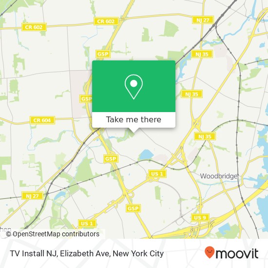TV Install NJ, Elizabeth Ave map