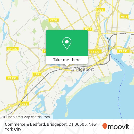 Mapa de Commerce & Bedford, Bridgeport, CT 06605