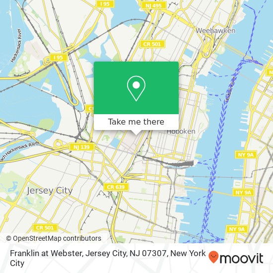 Mapa de Franklin at Webster, Jersey City, NJ 07307