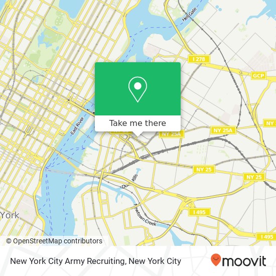 Mapa de New York City Army Recruiting