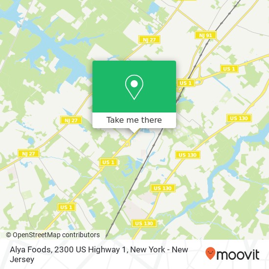 Mapa de Alya Foods, 2300 US Highway 1