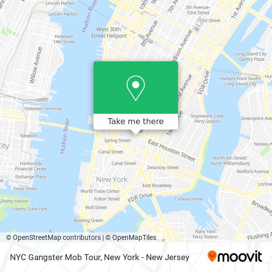 Mapa de NYC Gangster Mob Tour