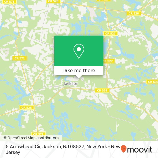 Mapa de 5 Arrowhead Cir, Jackson, NJ 08527