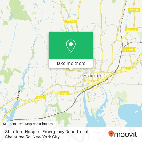 Mapa de Stamford Hospital Emergency Department, Shelburne Rd