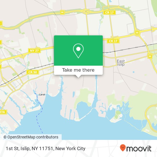 1st St, Islip, NY 11751 map