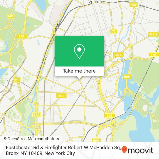 Mapa de Eastchester Rd & Firefighter Robert W McPadden Sq, Bronx, NY 10469