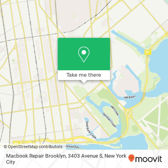 Mapa de Macbook Repair Brooklyn, 3403 Avenue S