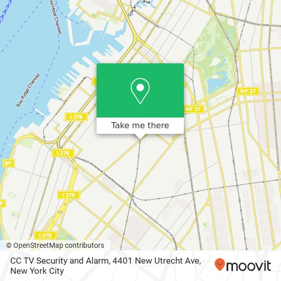 CC TV Security and Alarm, 4401 New Utrecht Ave map