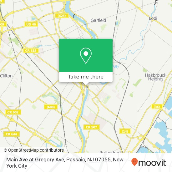 Mapa de Main Ave at Gregory Ave, Passaic, NJ 07055