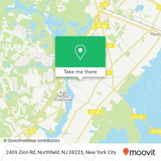 Mapa de 2409 Zion Rd, Northfield, NJ 08225