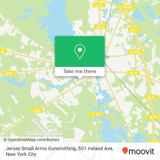 Jersey Small Arms Gunsmithing, 501 Ireland Ave map