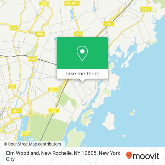 Mapa de Elm Woodland, New Rochelle, NY 10805