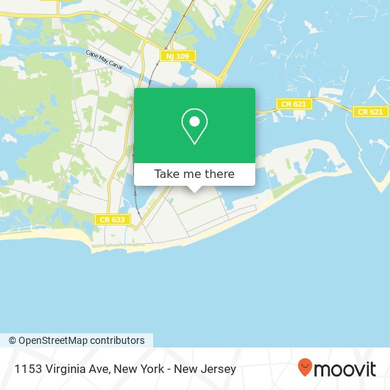 Mapa de 1153 Virginia Ave, Cape May, NJ 08204