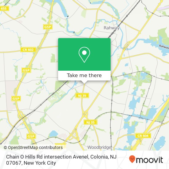 Chain O Hills Rd intersection Avenel, Colonia, NJ 07067 map