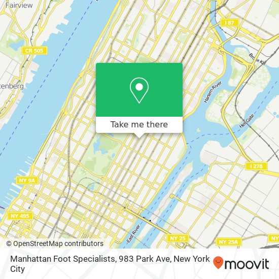 Mapa de Manhattan Foot Specialists, 983 Park Ave