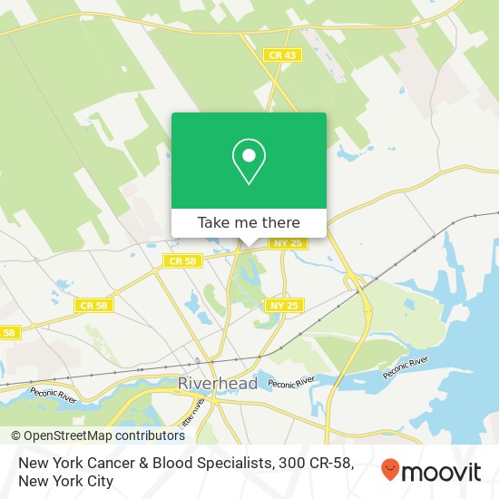 Mapa de New York Cancer & Blood Specialists, 300 CR-58