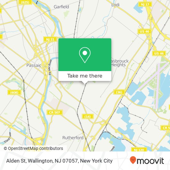 Mapa de Alden St, Wallington, NJ 07057