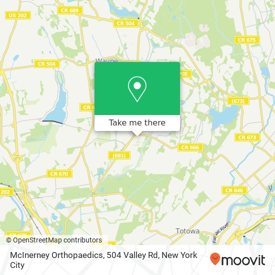 Mapa de McInerney Orthopaedics, 504 Valley Rd