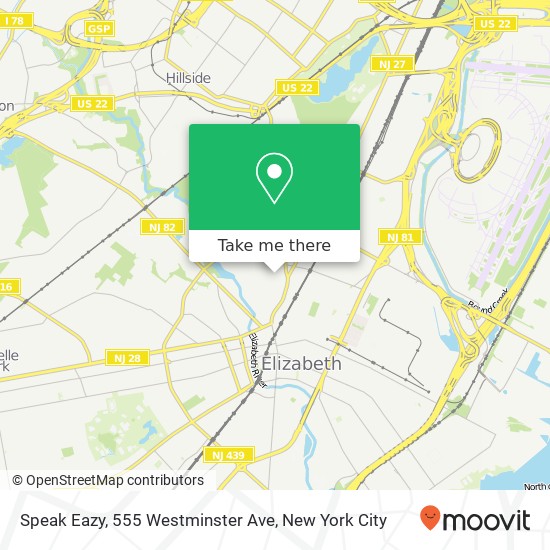 Mapa de Speak Eazy, 555 Westminster Ave