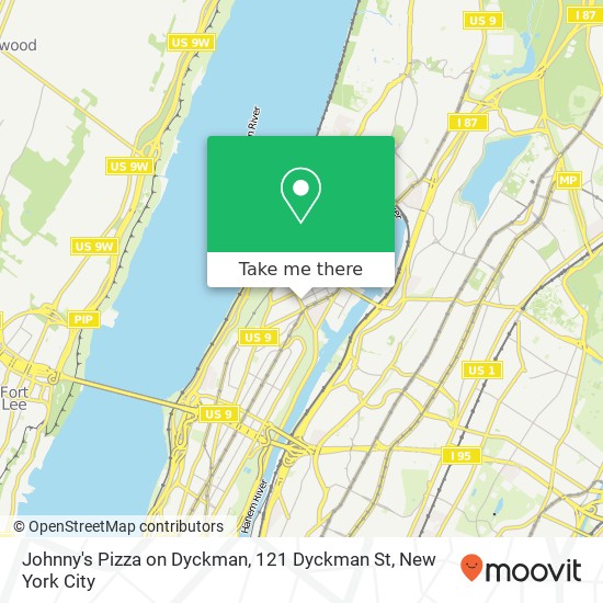 Johnny's Pizza on Dyckman, 121 Dyckman St map