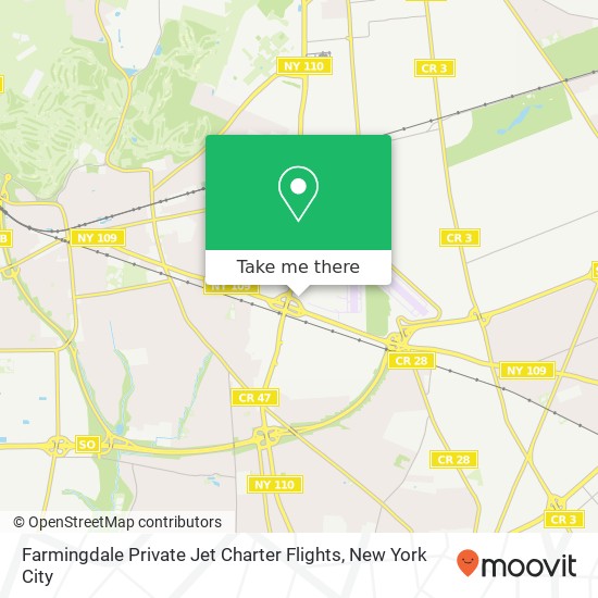 Farmingdale Private Jet Charter Flights map