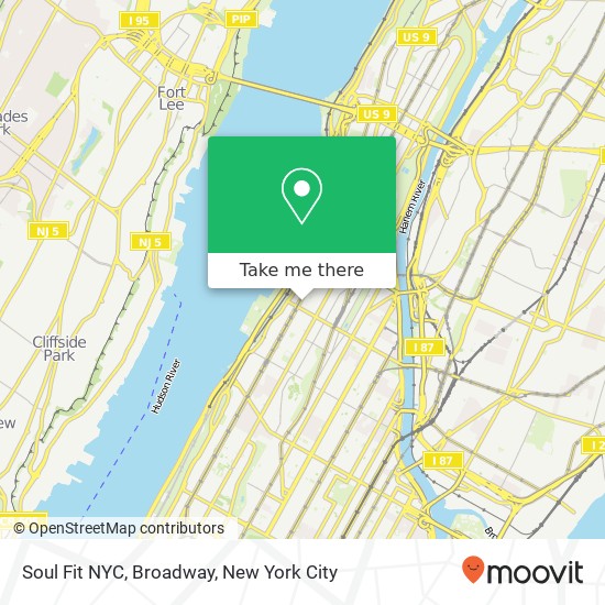 Soul Fit NYC, Broadway map