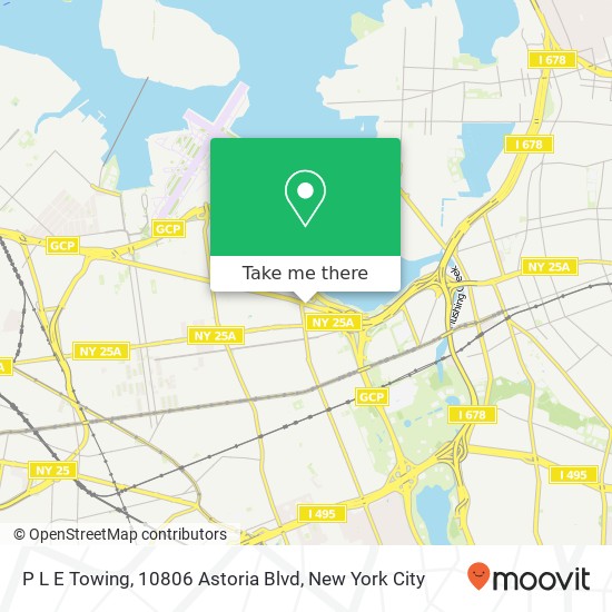 Mapa de P L E Towing, 10806 Astoria Blvd