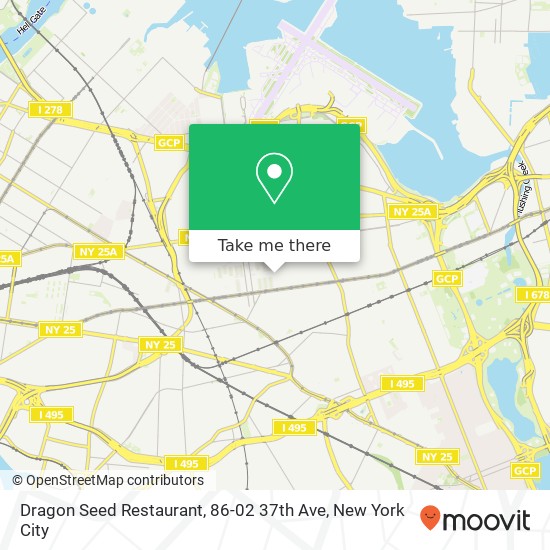 Mapa de Dragon Seed Restaurant, 86-02 37th Ave