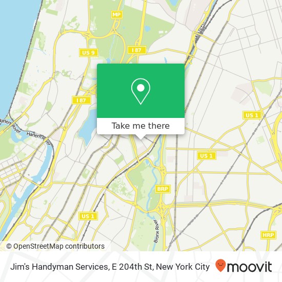 Mapa de Jim's Handyman Services, E 204th St