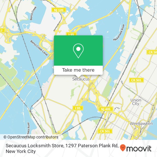 Secaucus Locksmith Store, 1297 Paterson Plank Rd map