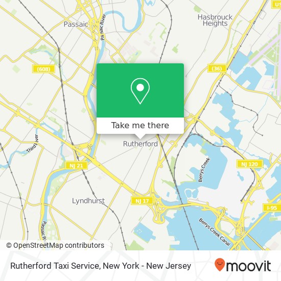 Mapa de Rutherford Taxi Service