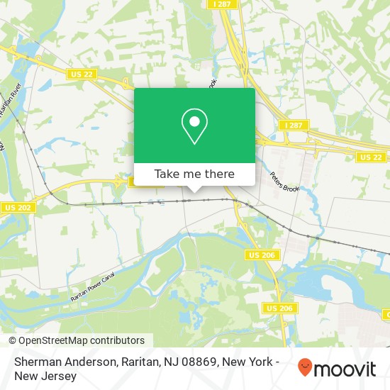 Mapa de Sherman Anderson, Raritan, NJ 08869