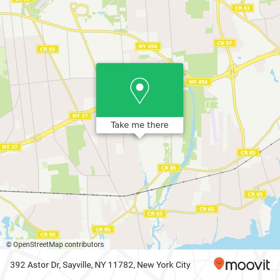 Mapa de 392 Astor Dr, Sayville, NY 11782