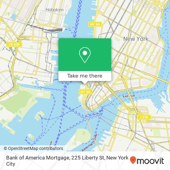 Mapa de Bank of America Mortgage, 225 Liberty St