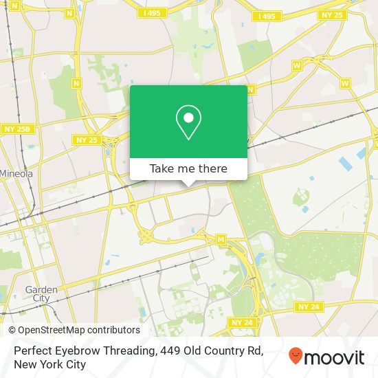 Mapa de Perfect Eyebrow Threading, 449 Old Country Rd