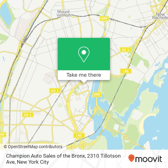 Champion Auto Sales of the Bronx, 2310 Tillotson Ave map