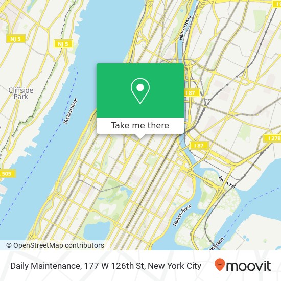 Mapa de Daily Maintenance, 177 W 126th St