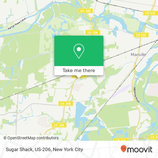 Mapa de Sugar Shack, US-206