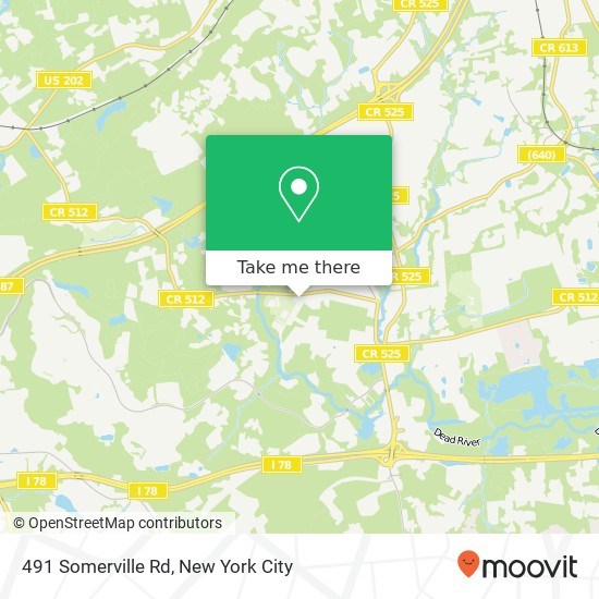 Mapa de 491 Somerville Rd, Basking Ridge, NJ 07920