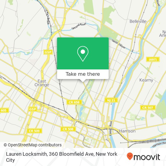 Mapa de Lauren Locksmith, 360 Bloomfield Ave