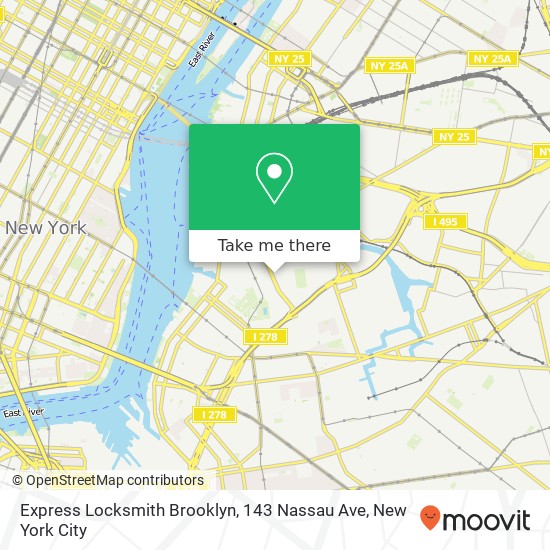 Mapa de Express Locksmith Brooklyn, 143 Nassau Ave