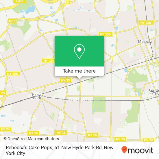 Mapa de Rebecca's Cake Pops, 61 New Hyde Park Rd