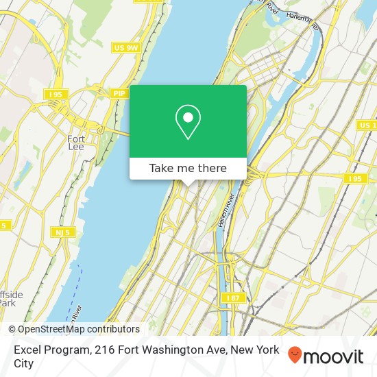 Excel Program, 216 Fort Washington Ave map