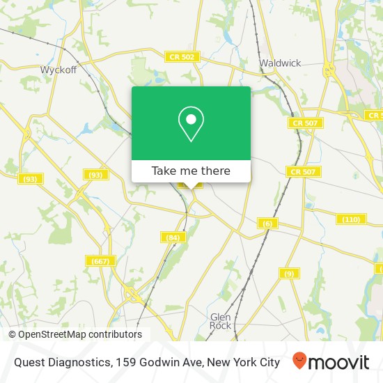 Mapa de Quest Diagnostics, 159 Godwin Ave